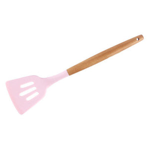 1PC Silicone Turner Soup Spoon Spatula Brush Scraper Pasta Server Egg Beater Kitchen Cooking Tools Kitchenware Pink/Black/Green