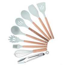 Load image into Gallery viewer, 12PCS Silicone Kitchen Tools Cooking Sets Turner Soup Spoon Spatula Brush Non-stick Shovel with Wooden Handle Cooking Tools