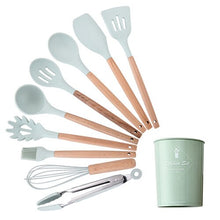 Load image into Gallery viewer, 12PCS Silicone Kitchen Tools Cooking Sets Turner Soup Spoon Spatula Brush Non-stick Shovel with Wooden Handle Cooking Tools