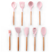 Load image into Gallery viewer, 12PCS Silicone Kitchen Tools Cooking Sets Turner Soup Spoon Spatula Brush Non-stick Shovel with Wooden Handle Cooking Tools