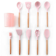 Load image into Gallery viewer, 12PCS Silicone Kitchen Tools Cooking Sets Turner Soup Spoon Spatula Brush Non-stick Shovel with Wooden Handle Cooking Tools