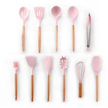 Load image into Gallery viewer, 12PCS Silicone Kitchen Tools Cooking Sets Turner Soup Spoon Spatula Brush Non-stick Shovel with Wooden Handle Cooking Tools