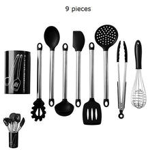 Load image into Gallery viewer, 12PCS Silicone Kitchen Tools Cooking Sets Turner Soup Spoon Spatula Brush Non-stick Shovel with Wooden Handle Cooking Tools