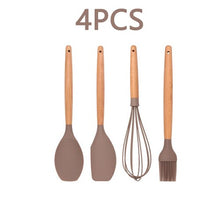 Load image into Gallery viewer, 12PCS Silicone Kitchen Tools Cooking Sets Turner Soup Spoon Spatula Brush Non-stick Shovel with Wooden Handle Cooking Tools