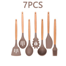 Load image into Gallery viewer, 12PCS Silicone Kitchen Tools Cooking Sets Turner Soup Spoon Spatula Brush Non-stick Shovel with Wooden Handle Cooking Tools