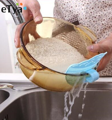 Smile clip type cleaning rice washing dewatering sieve drainer device strainer cooking tools debris filter kitchen gadgets