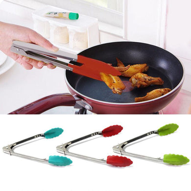 New Silicone Kitchen Cooking Salad Utensils BBQ Clip Stainless Steel Utensil Gadget Food Supply Kitchen picnic Party