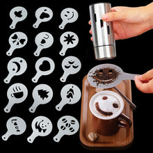 Load image into Gallery viewer, 8/12/16Pcs/Set Coffee Drawing Model Creative Cappuccino Foam Spray Printing Flower Mold Kitchen Accessories Plastic Cooking Tool
