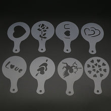 Load image into Gallery viewer, 8/12/16Pcs/Set Coffee Drawing Model Creative Cappuccino Foam Spray Printing Flower Mold Kitchen Accessories Plastic Cooking Tool