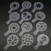 Load image into Gallery viewer, 8/12/16Pcs/Set Coffee Drawing Model Creative Cappuccino Foam Spray Printing Flower Mold Kitchen Accessories Plastic Cooking Tool