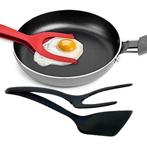 Black Silicone Spatula Heat-resistant Food Clip Non-stick Omelette Aid Tool Special Kitchen Cooking Tools Accessories Supplies